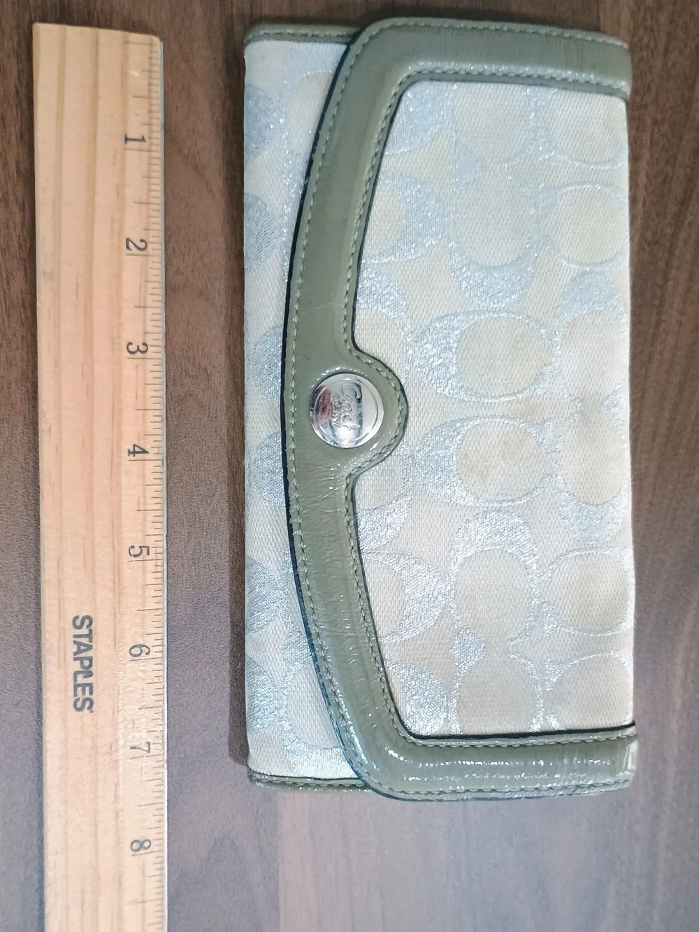 Coach Pre Loved Vintage Metallic Trifold Wallet